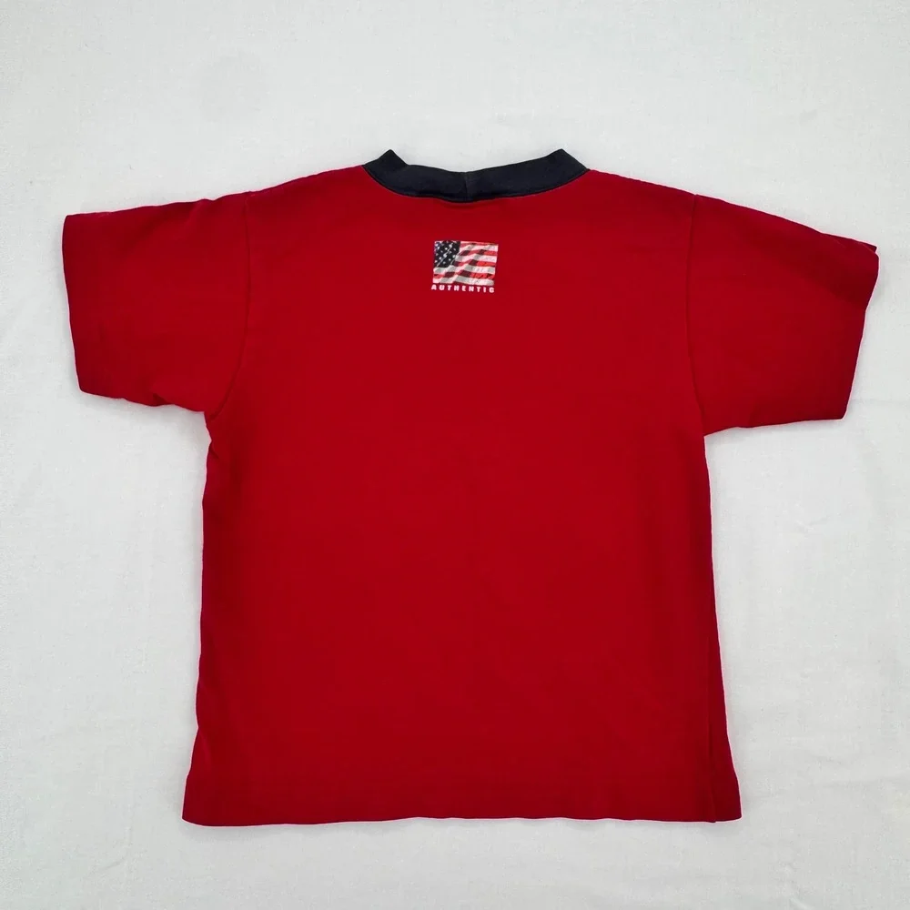 Vtg 90s OshKosh B'gosh Patriotic Baseball Graphic Tee Sz 4T Oshkosh Trusts Tide
